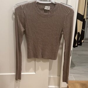 Dress Forum Ribbed Knit Top in Brown